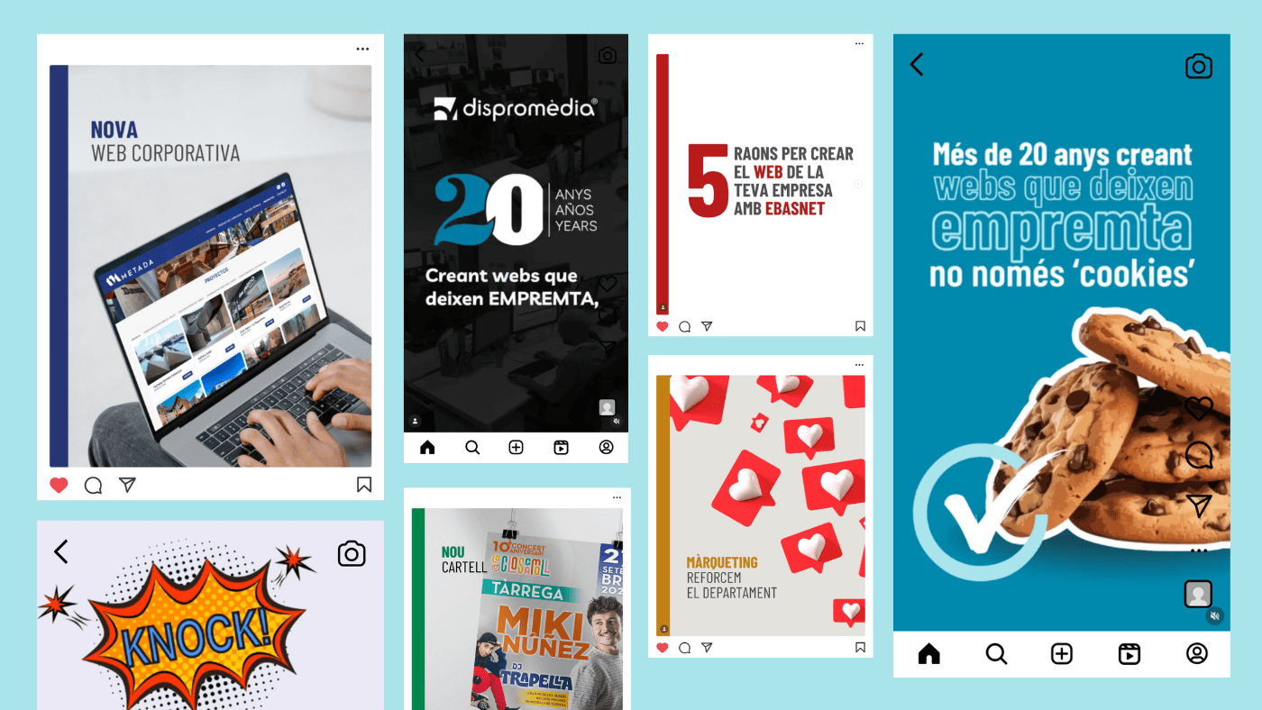 Exemples de publicacions del compte d'Instagram de Dispromèdia